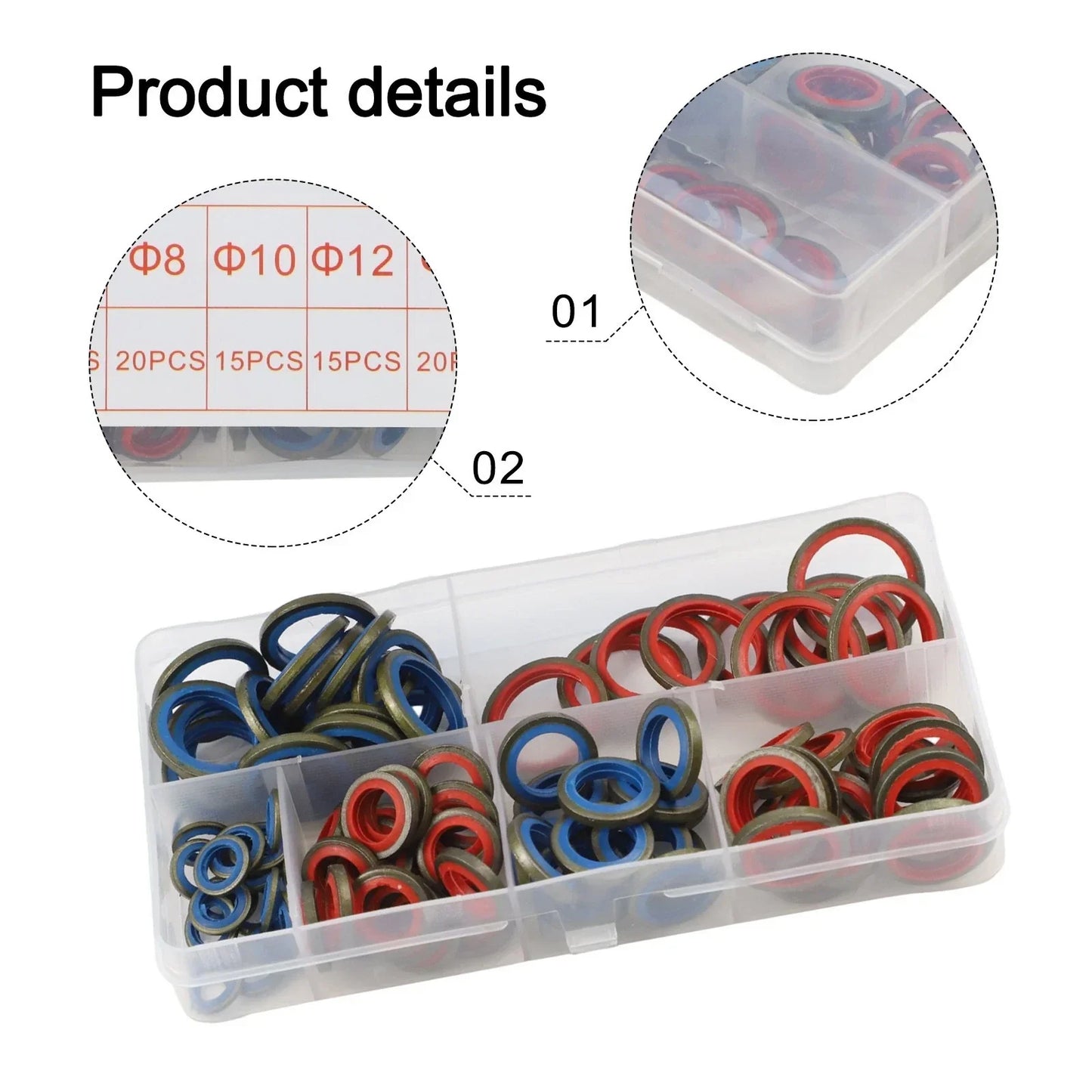 100pcs/245pcs Assorted Sealing Gasket