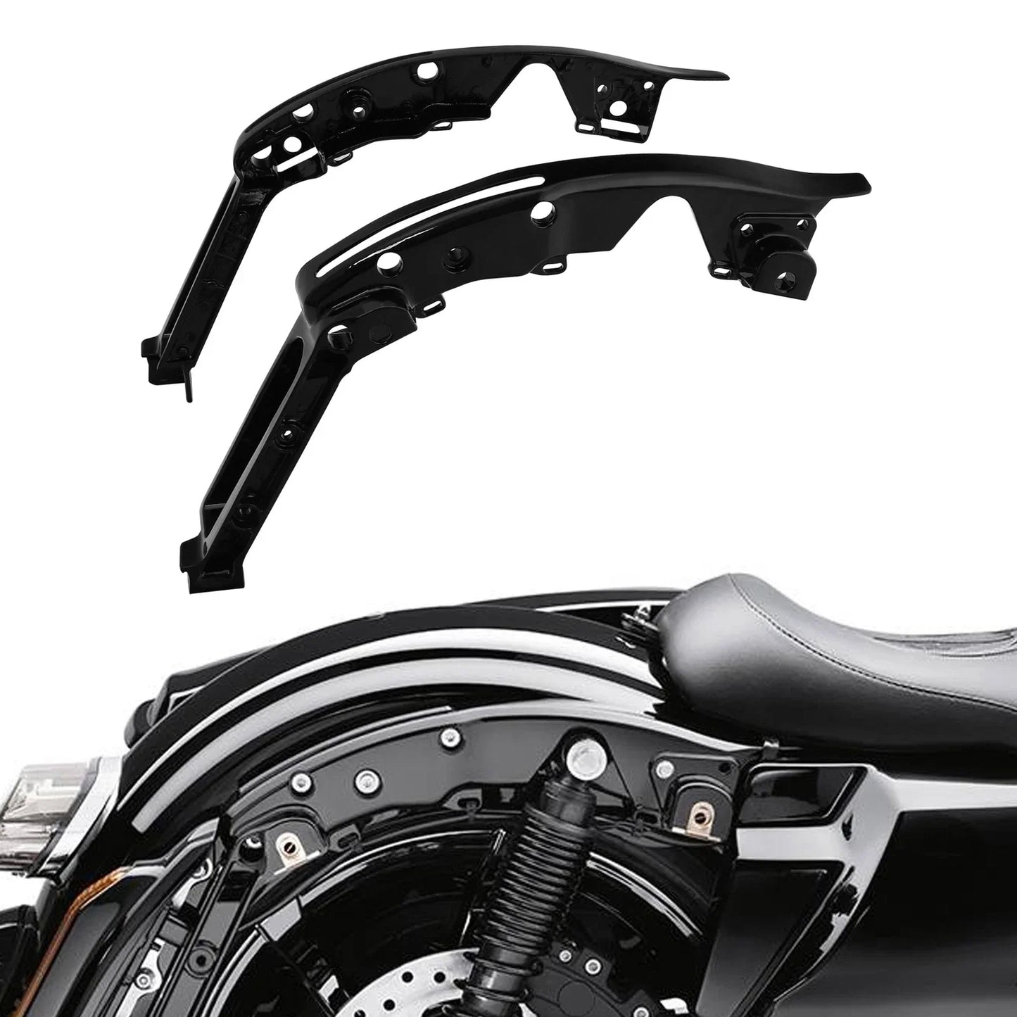 Gloss Black Rear Fender Support Kit for Harley Touring Road Glide (2014 - 2025)