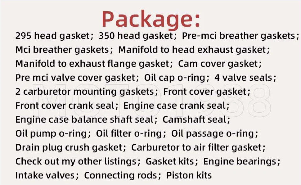 Gasket & Seal Kit for EZGO Gas Golf Cart Fuji Robin Engine (1988–1997)