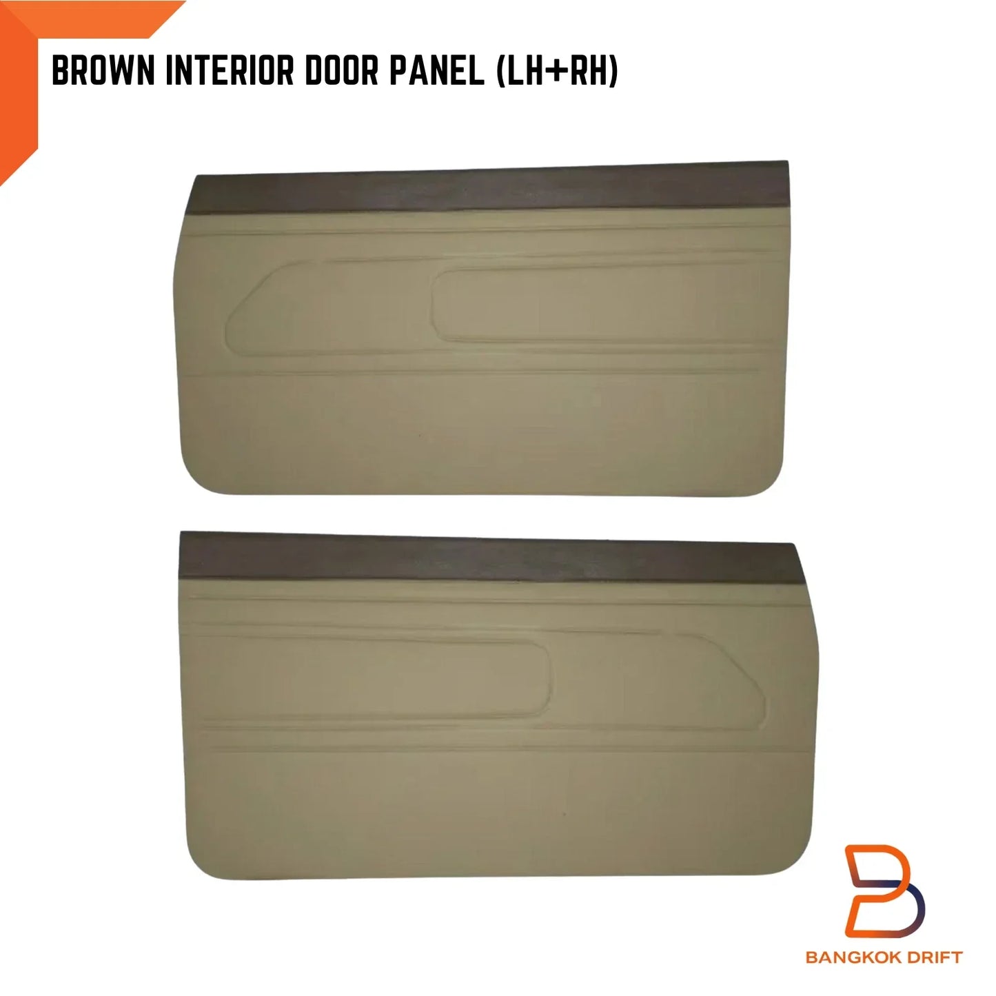 Brown Interior Door Panel Pair + Clips for Toyota Pickup LN55 LN56 LN65 (83-88)