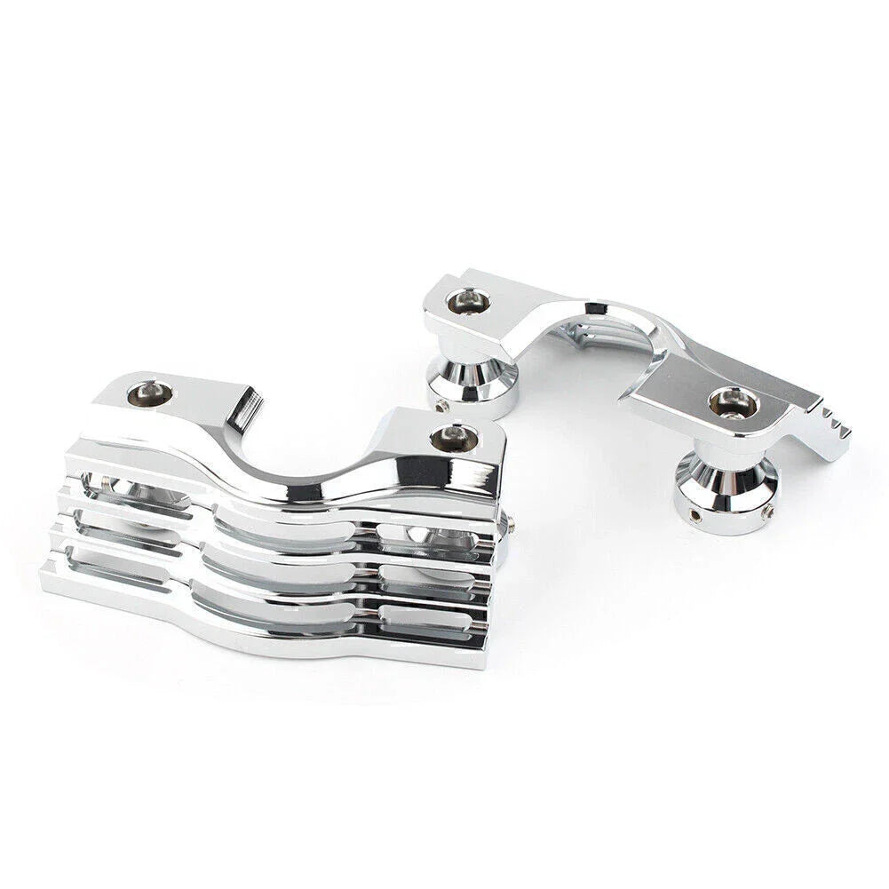 Chrome Finned Slotted Head Bolt Spark Plug Covers for Harley Touring