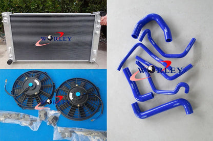 Radiator & Fans + Red Hose for Holden Commodore V8 GEN3 VT VX VU HSV LS1 (1997-2006)