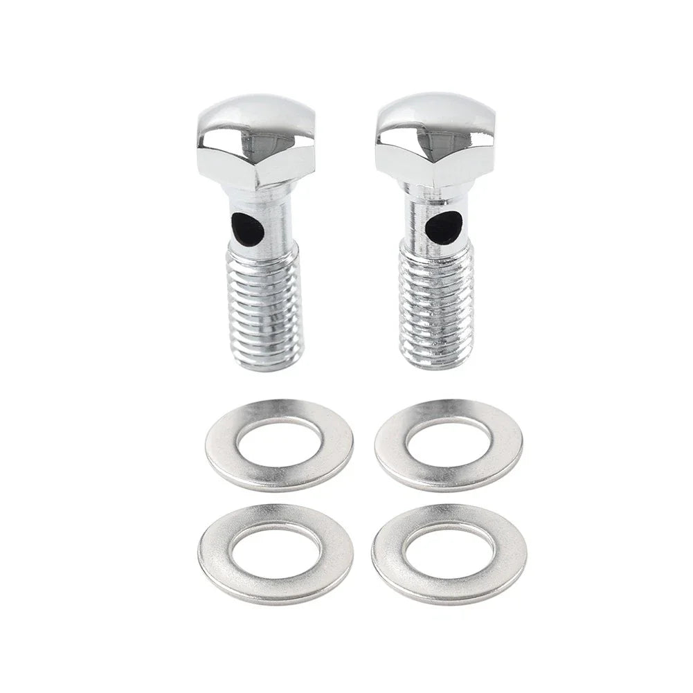 Chrome Head Breather Bolts for Harley Road King FLHR, Softail FXST (1994-1999)
