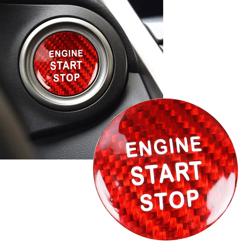 Red Carbon Fiber Engine Start Stop Button Cover for LEXUS IS ES GS NX RX LX (2016)