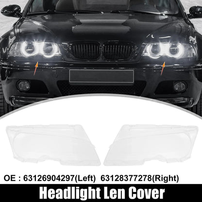 1 Pair Car Front Headlight Lens Cover for BMW E46 (1998-2002)