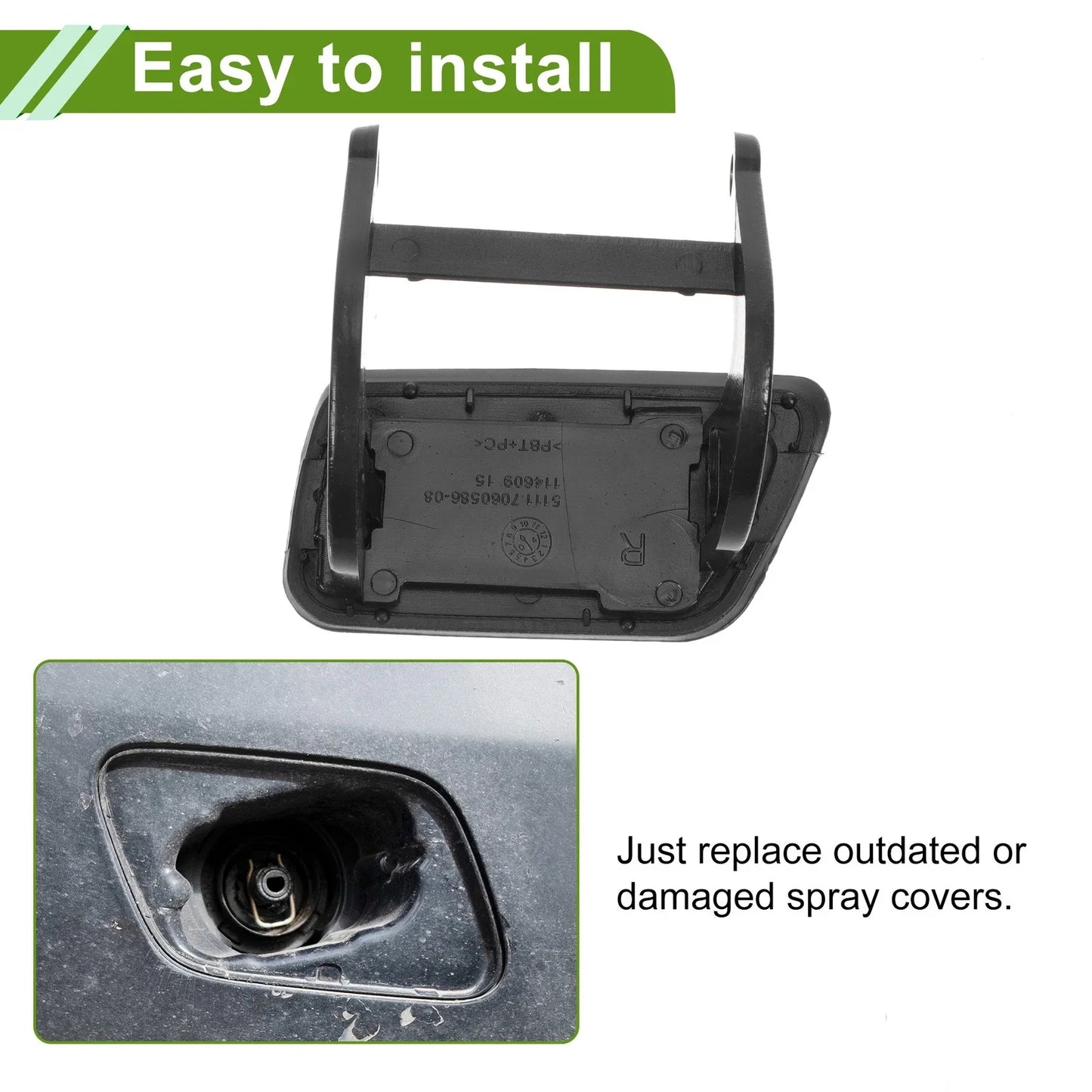 Front Right Washer Nozzle Cover Cap for BMW 525i (2004-2007)