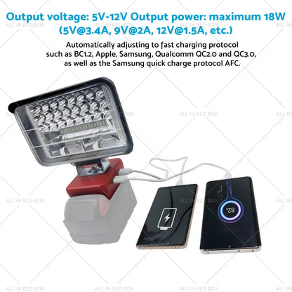 3in Wireless LED Work Light Torch for Milwaukee 18V Li-ion Battery