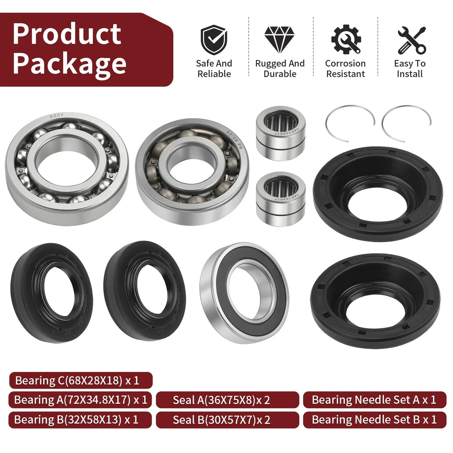 Rear Differential Bearing Seal for Honda Foreman Rubicon 500