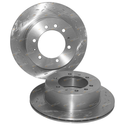 Rear Slotted Disc Rotors, 4x4 Brake Pads for Ford Maverick (1988-1993)