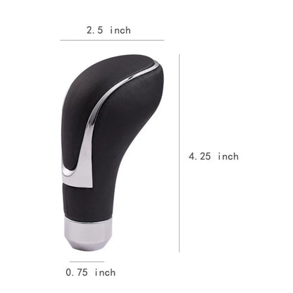 Black Leather Gear Shift Knob Shifter Lever Grip for Car (8mm, 10mm, 12mm)