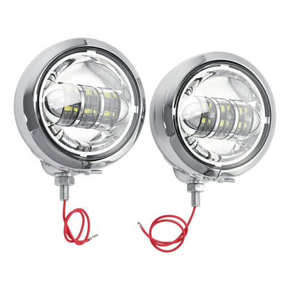 4-1/2" Chrome Auxiliary Fog Lights & Housing for Harley Davidson