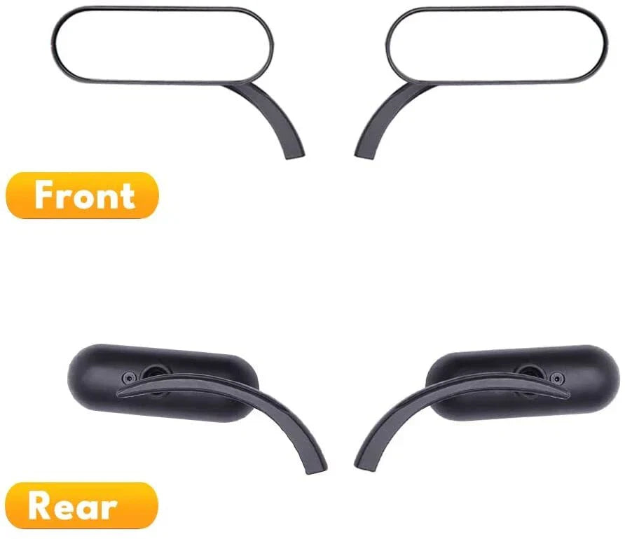 Black Mini Oval Rearview Mirrors for Harley Davidson FXST FXR FXD (1991-2017)