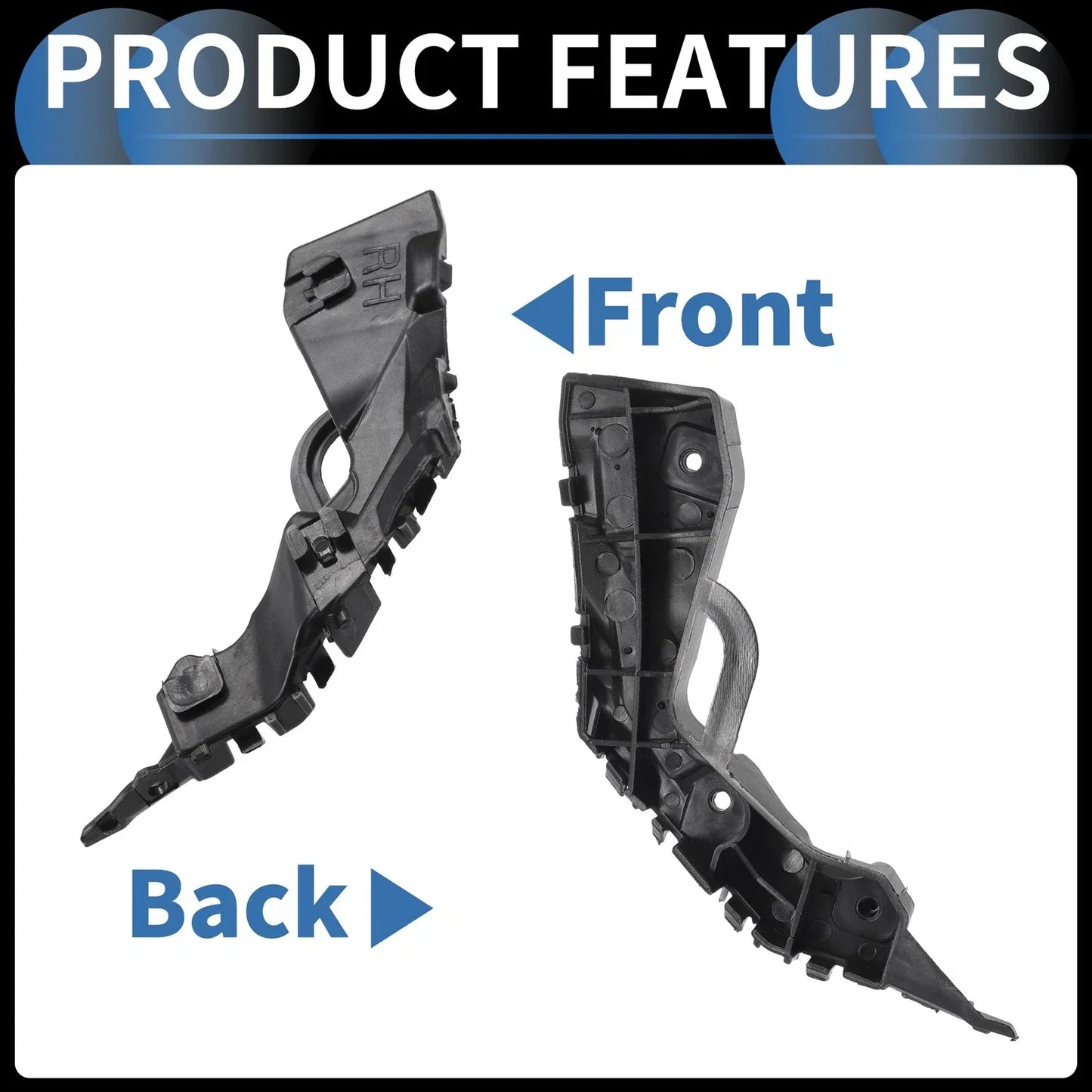 Front Bumper Retainer Bracket 2 x for Hyundai Elantra (2017-2018)