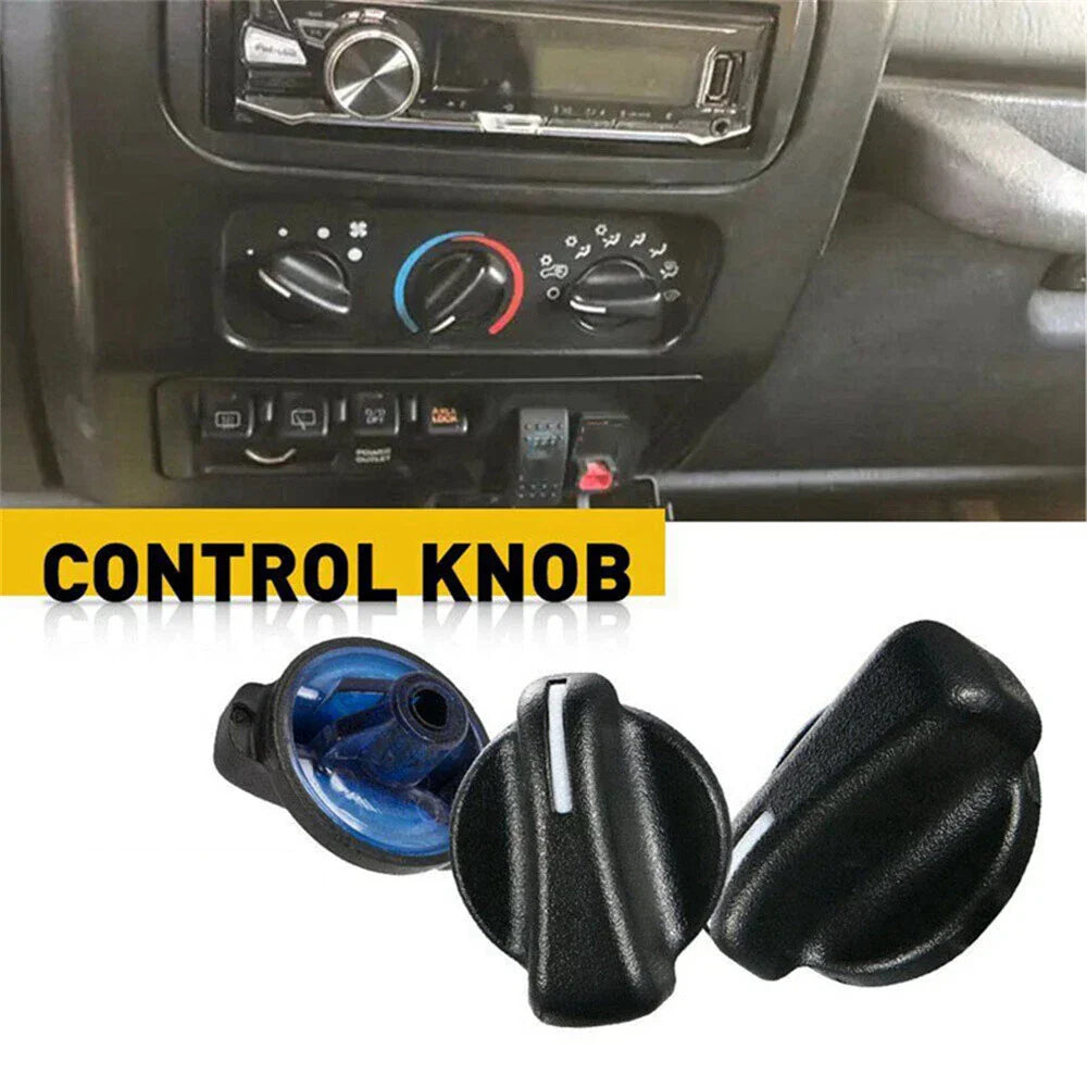 3 x A/C Heater Fan Control Switch Knobs for Jeep Wrangler TJ, Dodge Ram (1997-2006)