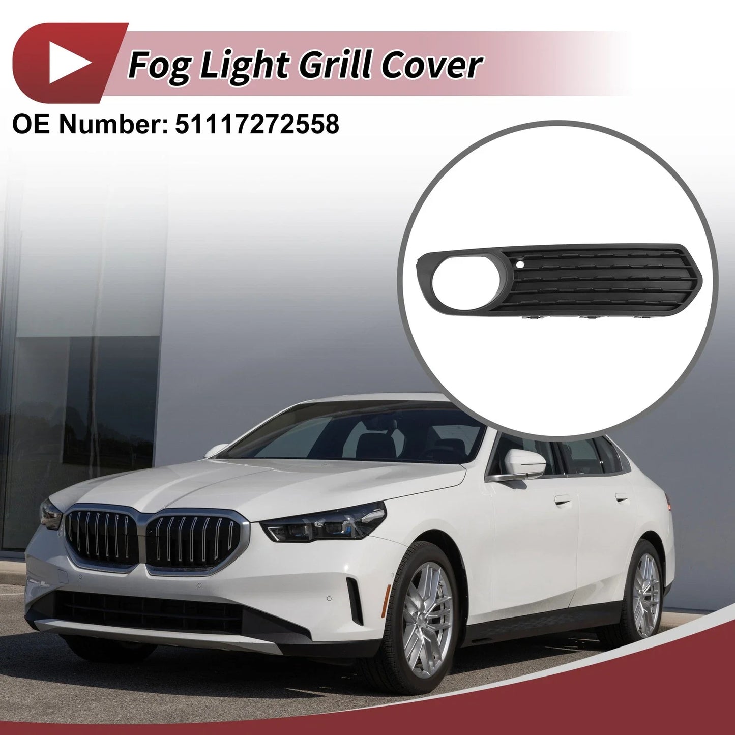 1 x Front Right Fog Light Grill for BMW F20 (2011-2015) Black