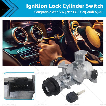 Ignition Lock Cylinder Switch & Housing Assembly w/ Key for VW Audi A3 (2006-2013)