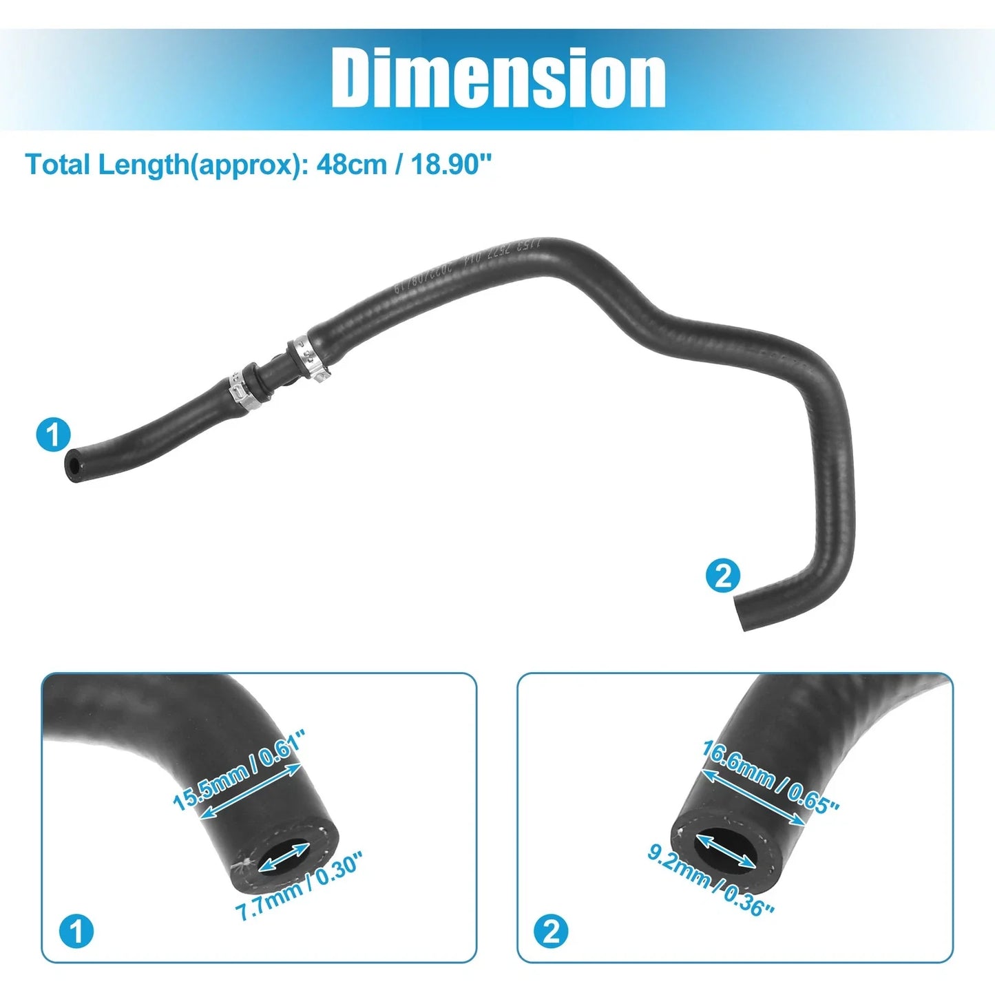 Coolant Line Water Hose Return Pipe Hose for BMW 550i (2011-2016)