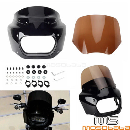 Smoke Windshield Headlight Fairing for Harley Softail Fat Bob (2018-2023)