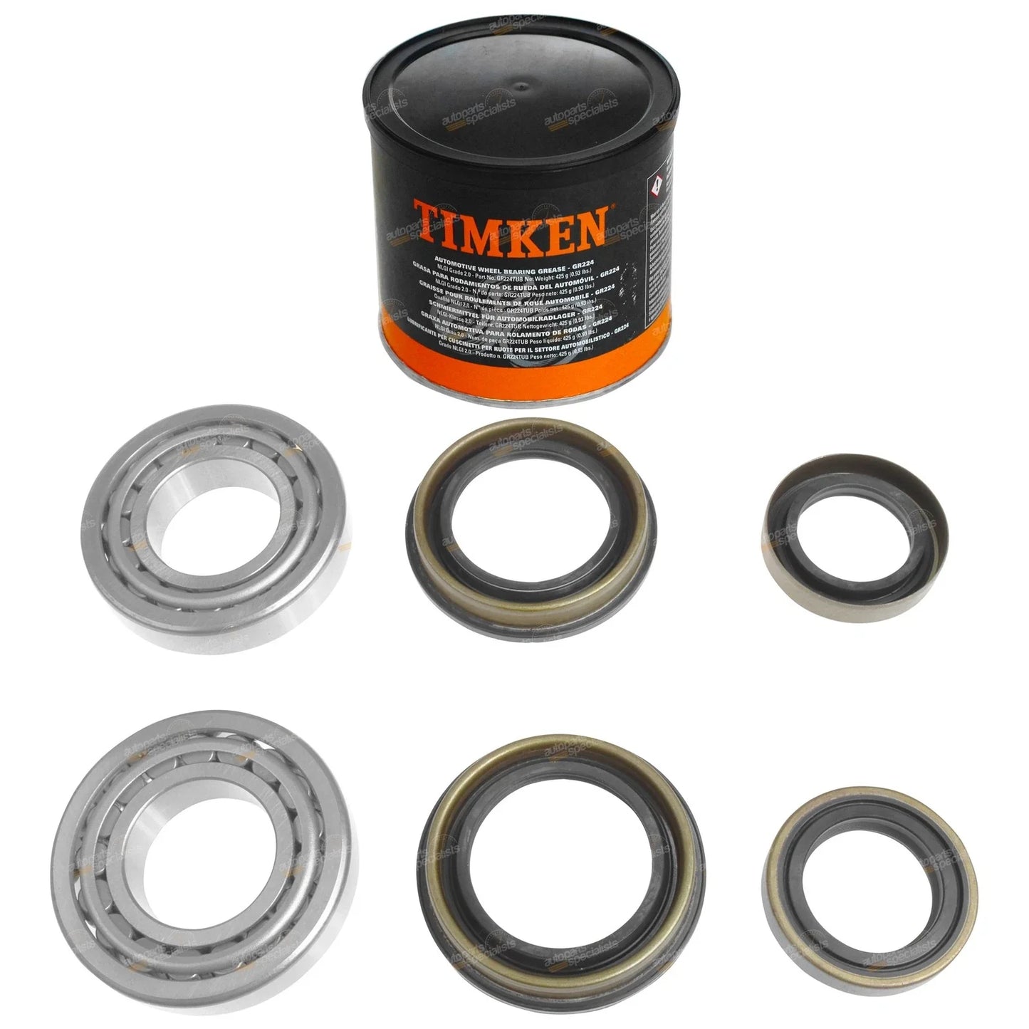 Rear Wheel Bearing Kits + Grease for Nissan Largo AWD Van (1990-1992)