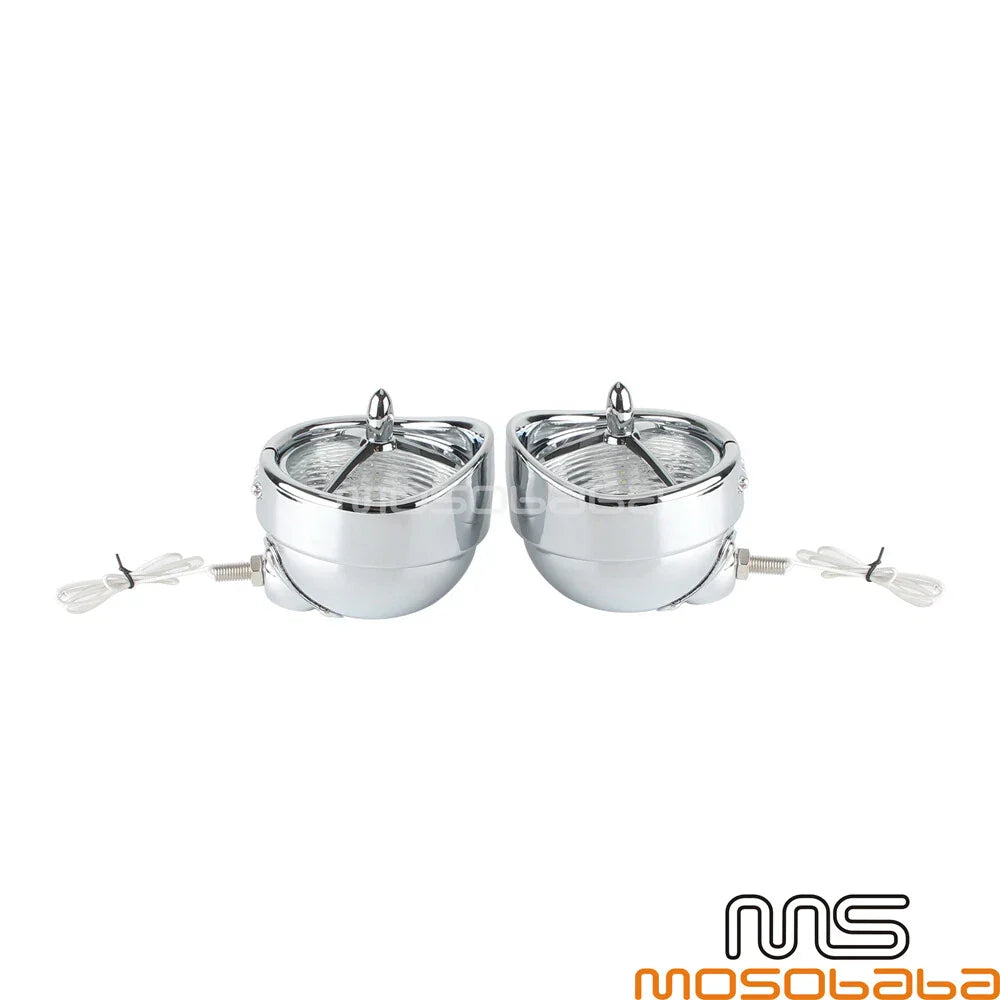 4.5" Chrome Headlight Fog Trim Lights for Harley FLHTCUSE FLHSE Road Glide