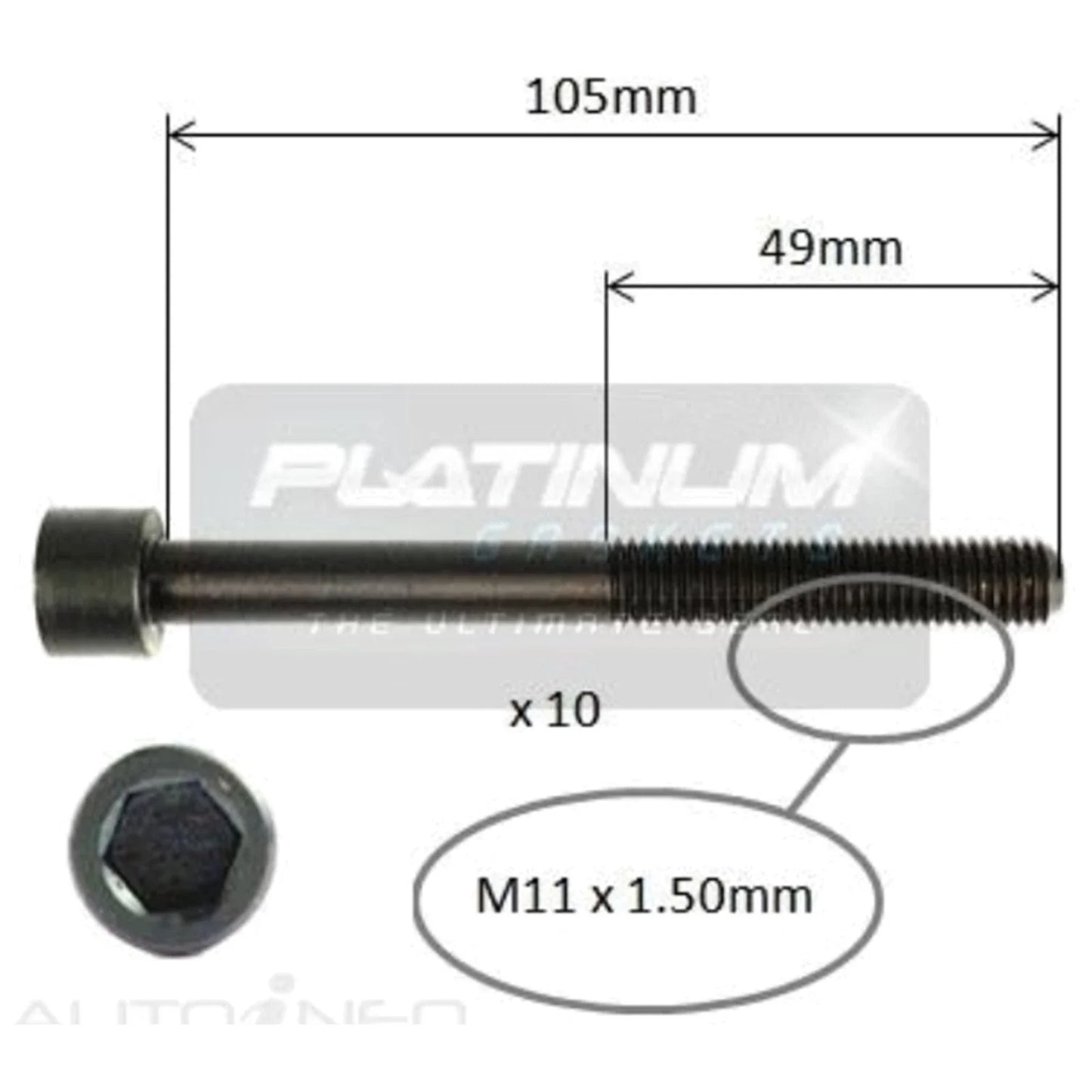 Head Bolt Set for Ford Telstar TX5 AX AY 4cyl 2.0L (1992-1996)