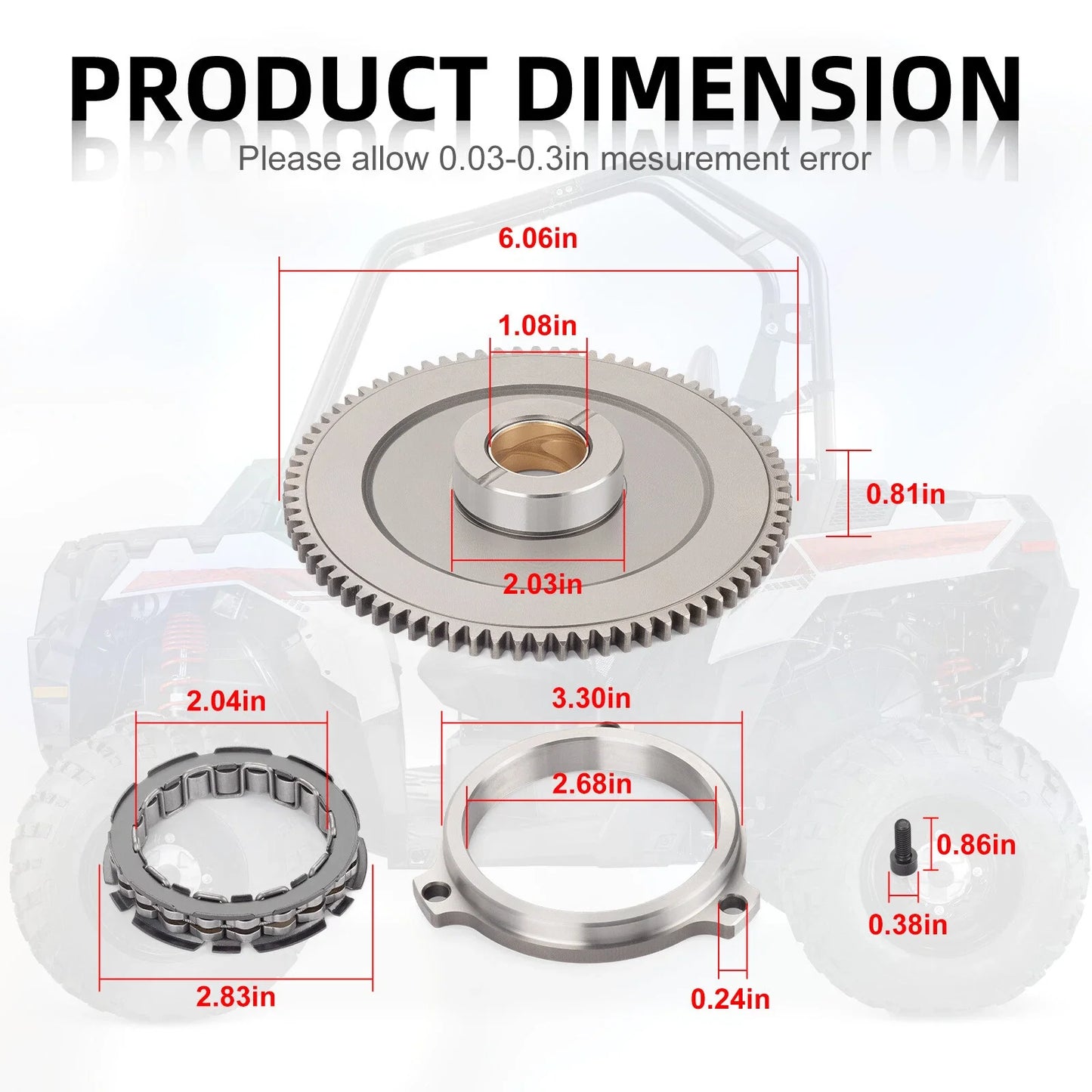 One Way Starter Clutch Gear Gasket Assembly for Polaris RZR XP 1000 (2014–2019)
