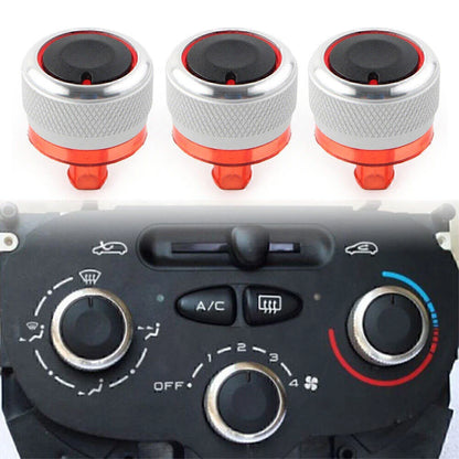 3 x ABS Switch Knob Heater Buttons A/C Covers for Peugeot 206 207 C2 (2000-2015)