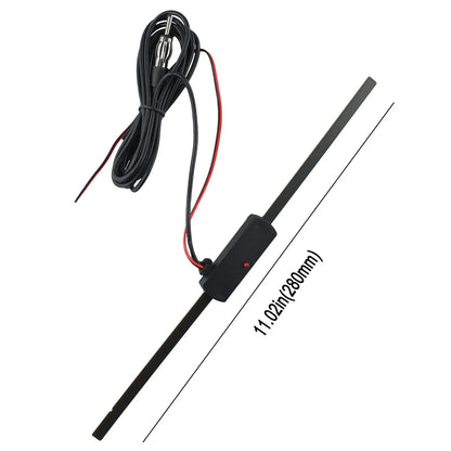 Antenna Signal Booster W/ 7-ft Cables for Windshield AM/FM Radio