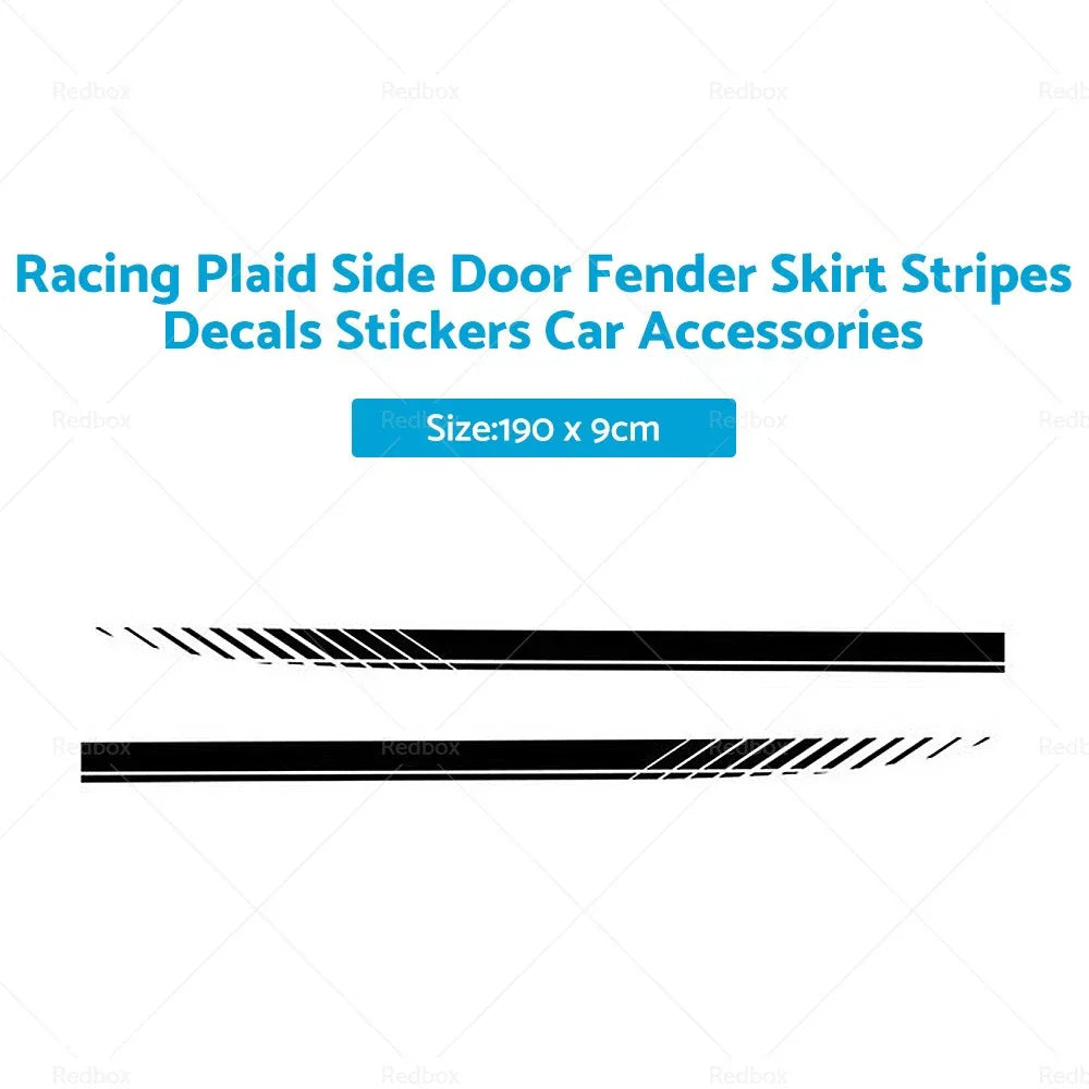 Racing Plaid Side Door Fender Skirt Stripes Decals for Car Accessories