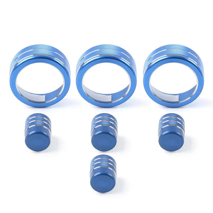 7x Switch Knob Ring Cover Trim for Honda Civic 2022+ CRV 2023-2024 Blue