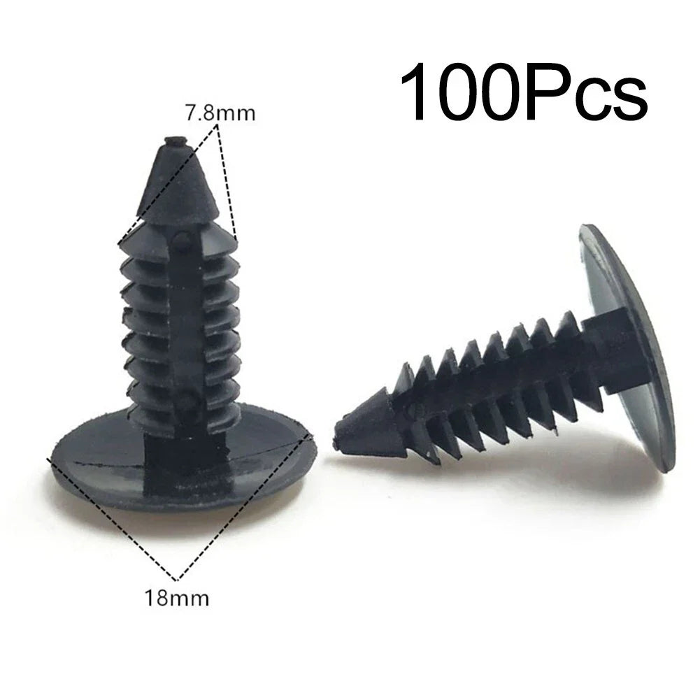 100pcs 7.8mm Plastic Car Interior Rivets Fastener Retainer Clips
