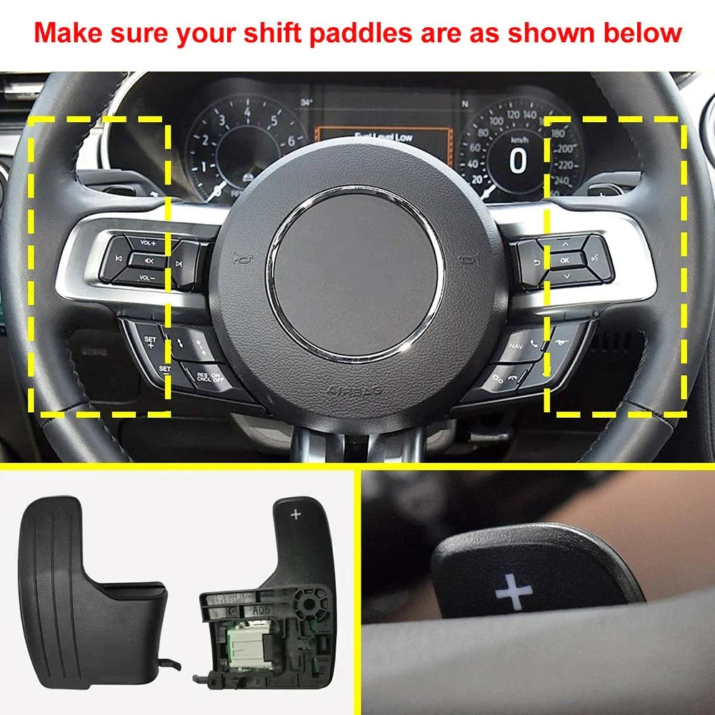 ABS Steering Wheel Shifter Paddle Extensions for Ford Mustang (2015-2023)
