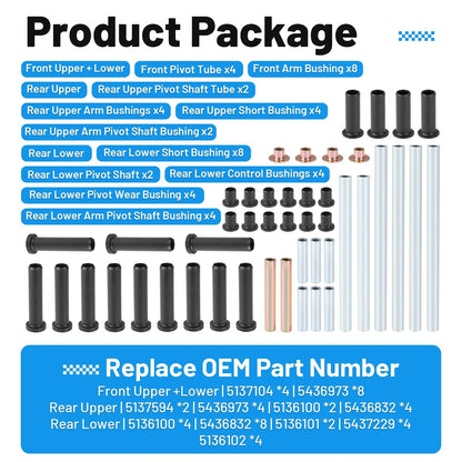 Front Rear A-Arm Bushing Kit for Polaris RZR 800 S (2008–2014)