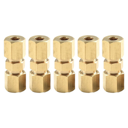 3/16 Inch Brass Inverted Flare Union Compression Fitting, 5 x Set for Vehicle