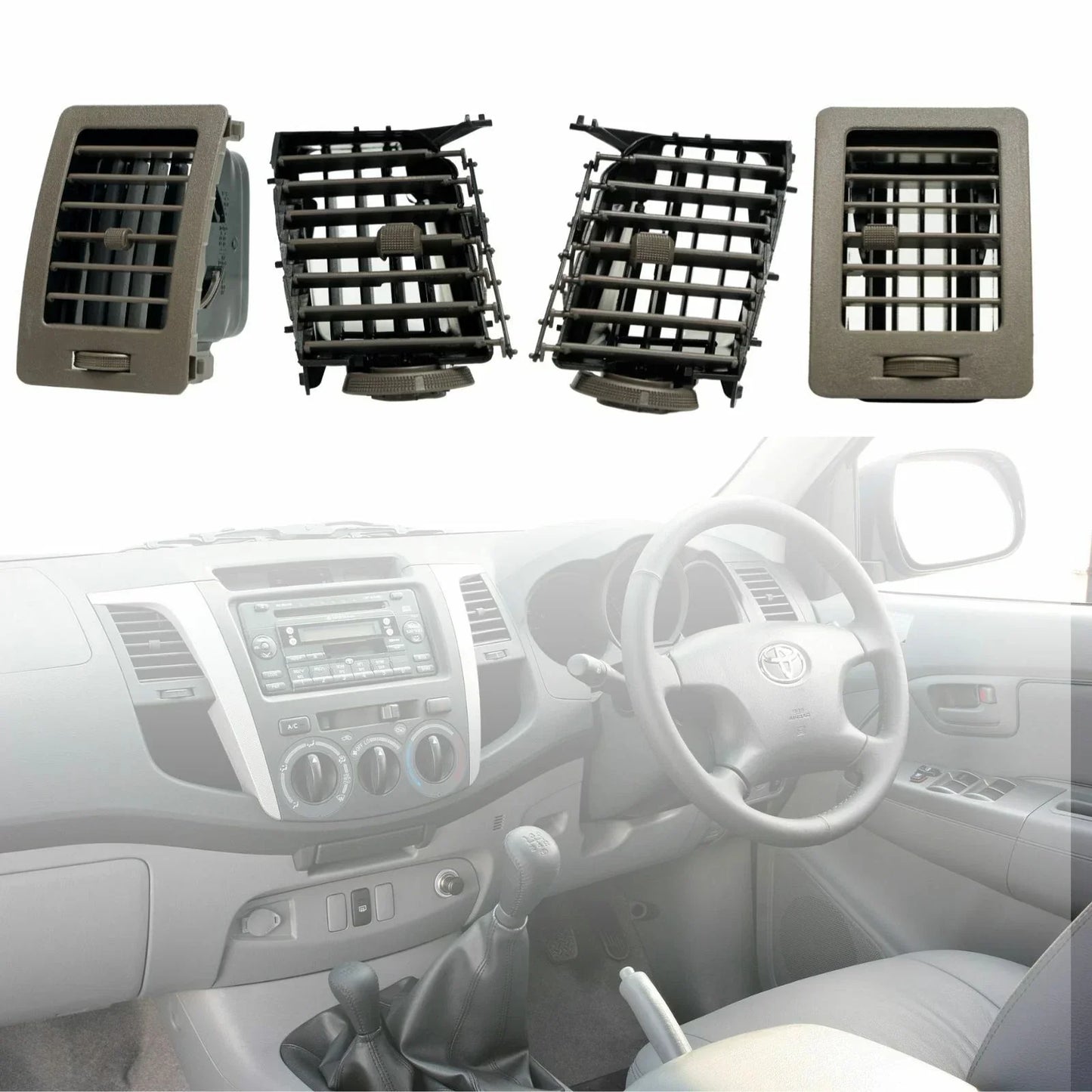 4 x Air Vent Grille Set for Toyota Hilux MK6 MK7 (2005-2014)