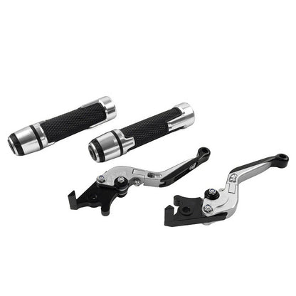 Silver Extendable Brake Clutch Levers & Handlebar Grips for Daytona 675 R