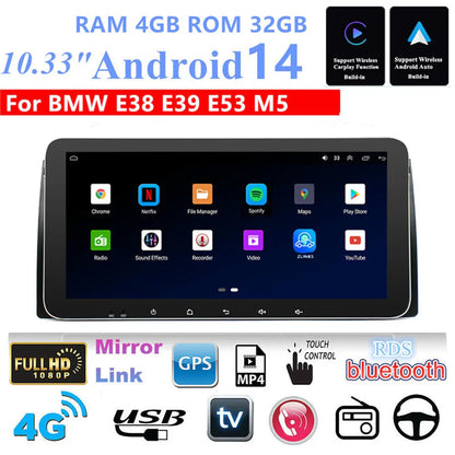 10.33'' Carplay Stereo GPS Navigation for BMW E38 E39 E53 M5 X5 (1995-2006)