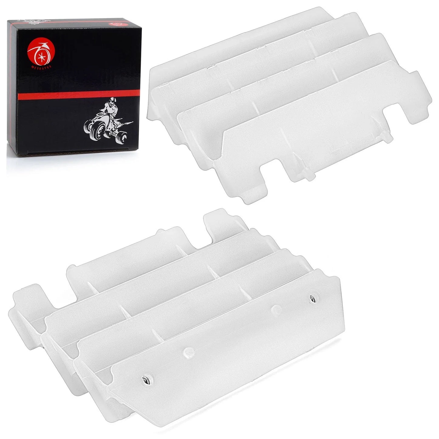 Pair White Radiator Louvers Guards for Kawasaki KX125 KX250 (1997–2005)