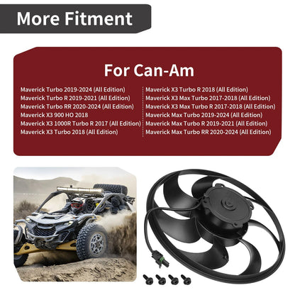 Radiator Cooling Fan for Can Am Maverick X3 Max Turbo R (2017–2024)