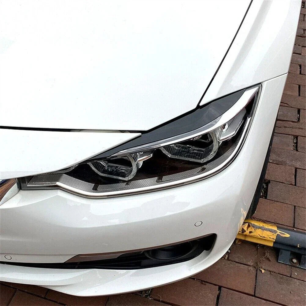 Pair Headlight Cover Black Eyebrow for F30 Saloon (2012–2018)
