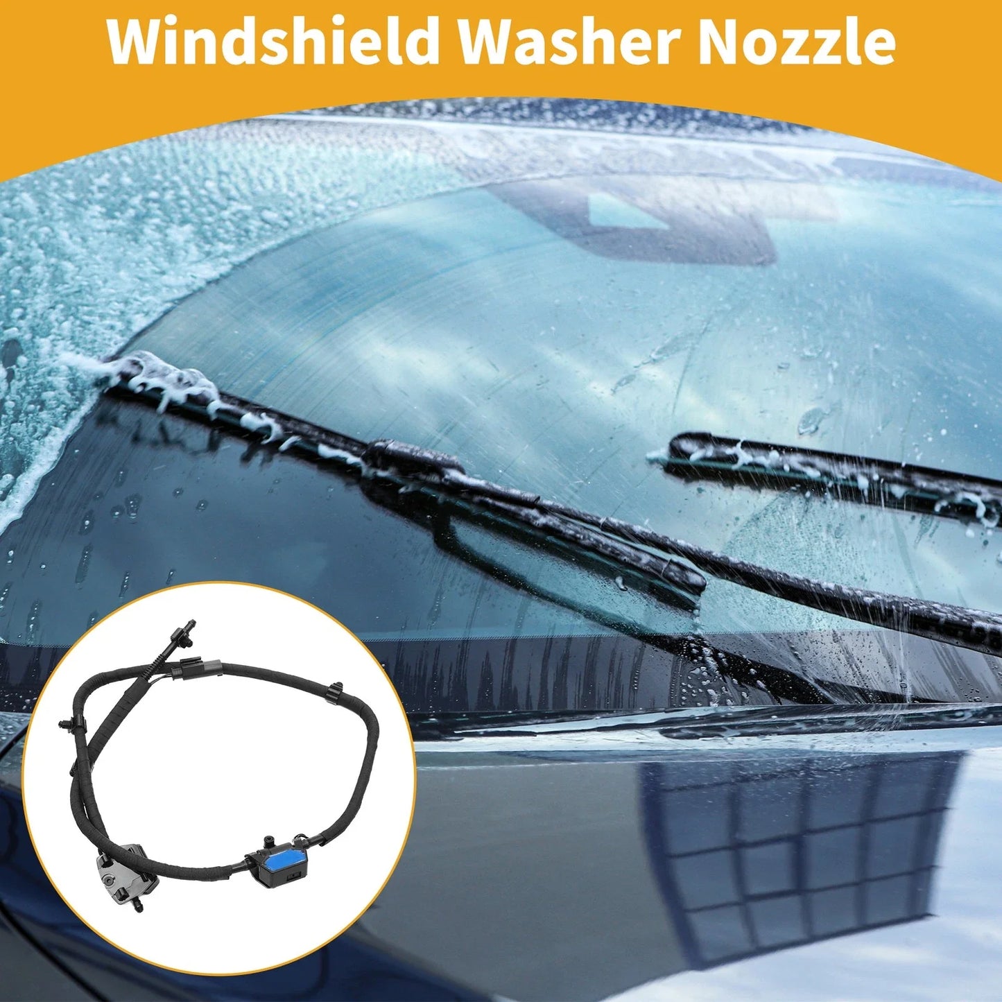 Front Windshield Washer Nozzle BMW 430i/435i 2014-2019 Black 1 Pc (2014-2019)