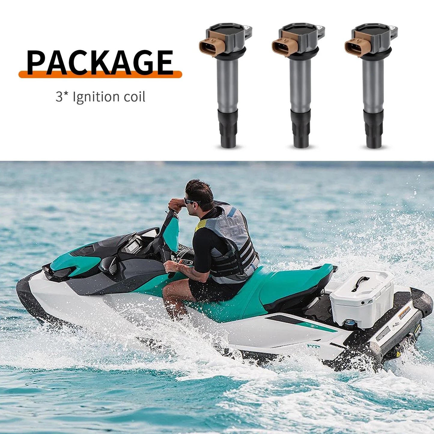 3 x Ignition Stick Coil for Sea-Doo Spark 2up/3up 900 ACE HO ACE (2014–2021)
