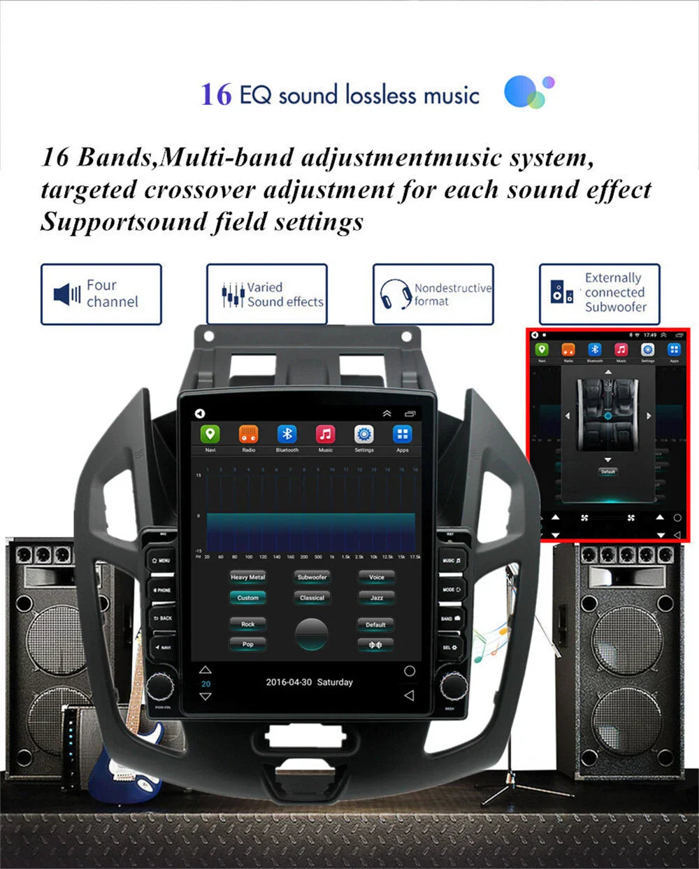 9.7" Vertical Car Stereo Radio GPS for Ford Transit/Tourneo Connect (2014-2018)