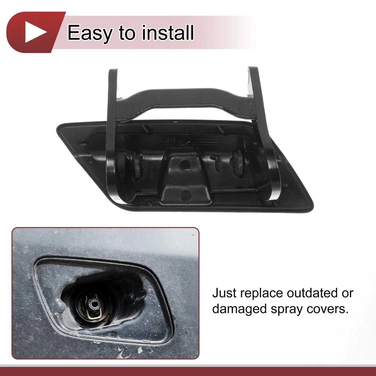 Front Left Washer Nozzle Cover for Mercedes-Benz GL350 (2013-2016) White