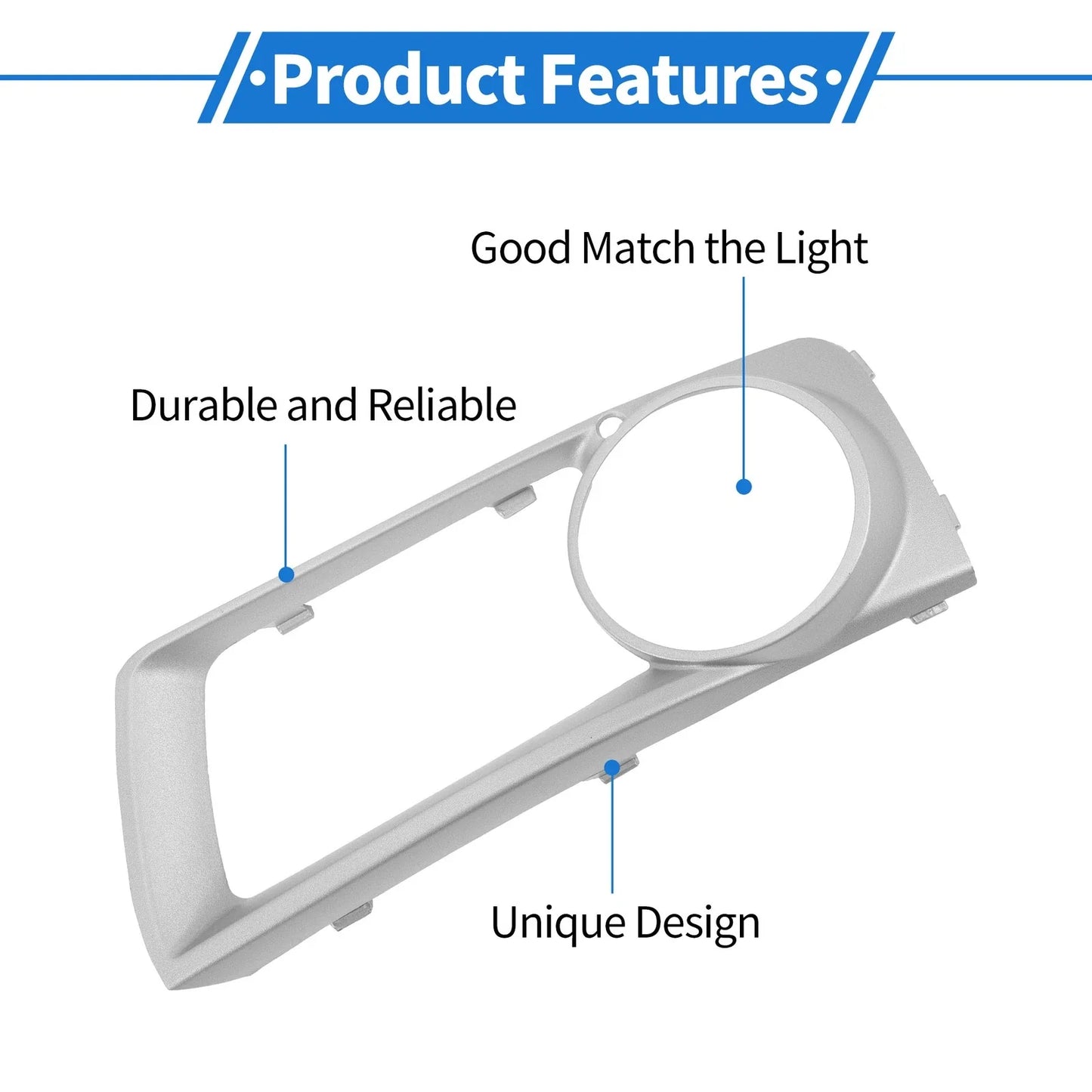 1 Pc Front Left Fog Light Grill for BMW X6 Silver (12-14)
