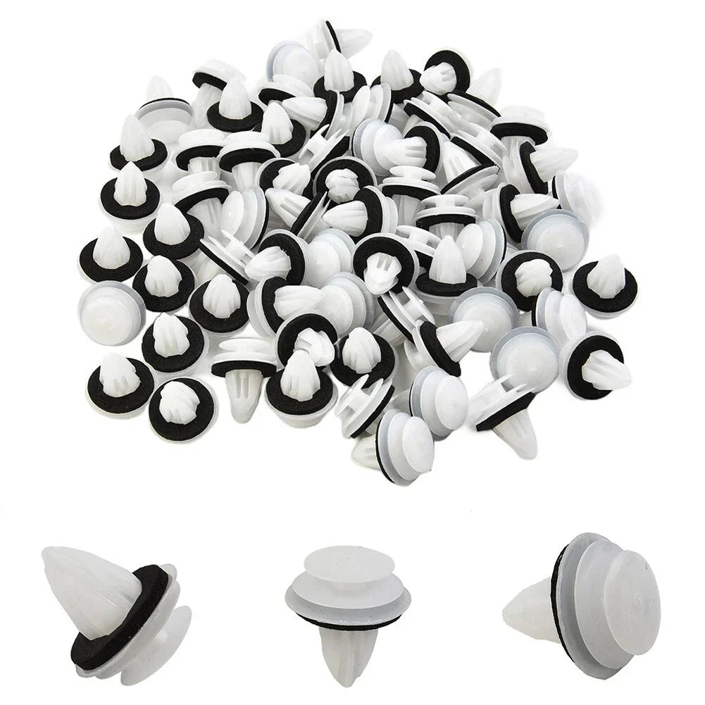 100x Car Rivet Clip Fender Trim Retainer Push Pin Sponge Pad