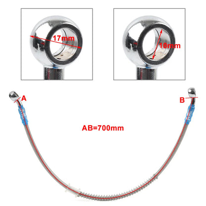 70cm Braided Steel Brake Clutch Oil Hose Line for Motorcycle Motorbike