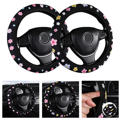 15 Inch Floral Steering Wheel Cover