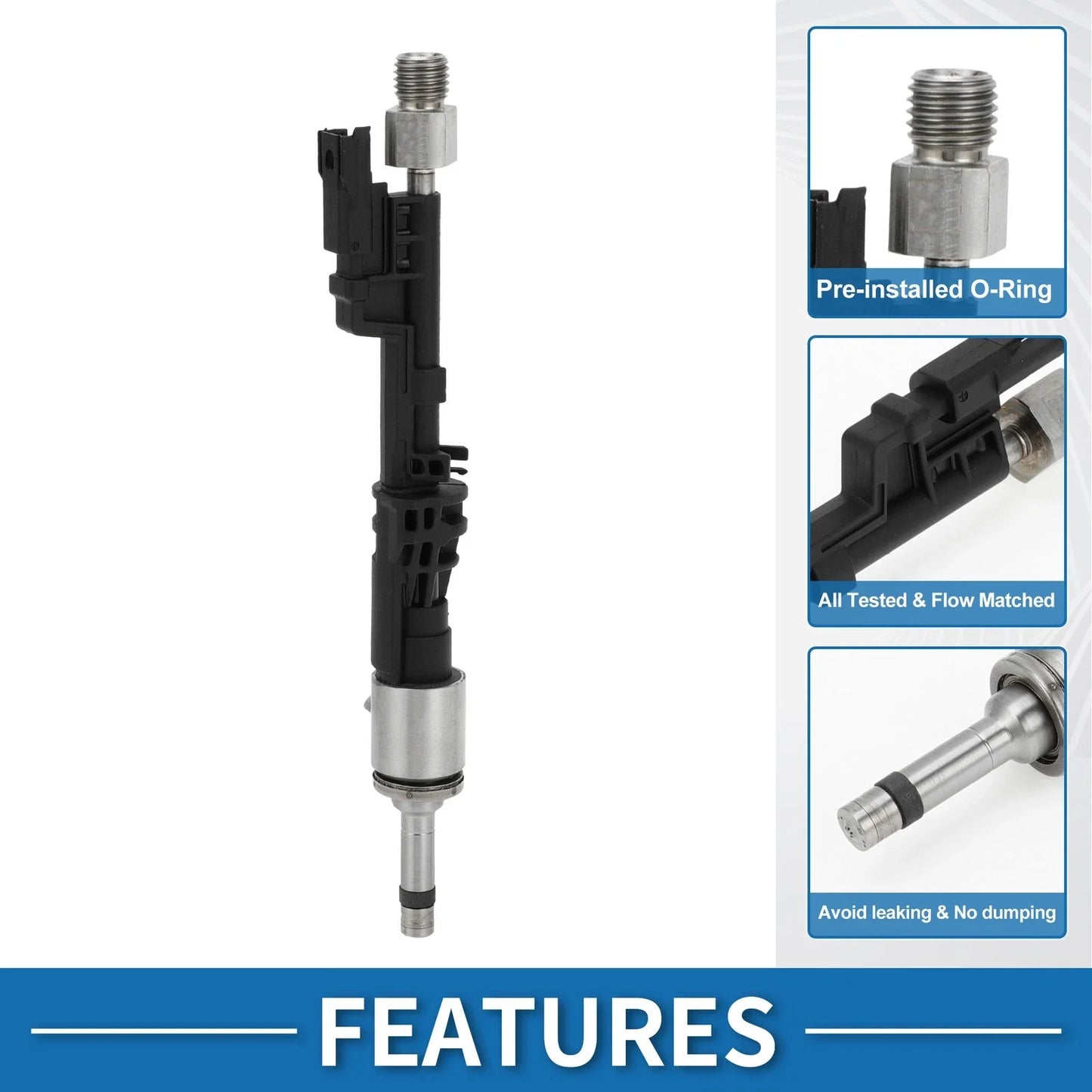 Fuel Injector for BMW E90 335i 3.0 Black 1 Pc (2006-2011)