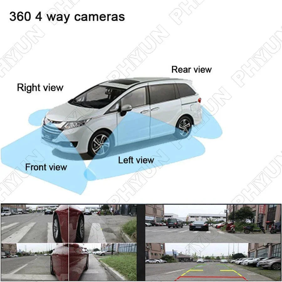 4 Way 360�� Bird View Panoramic Parking Camera System for Car DVR